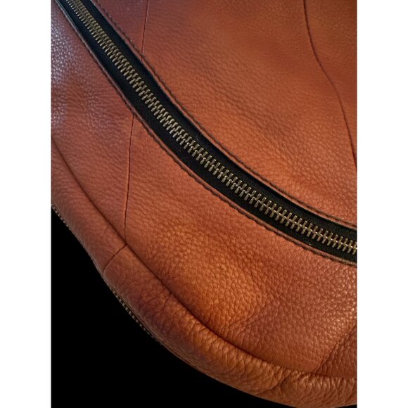 orYANY Jasmine Hobo Congac Pebbled Leather Shoulder Bag Slouchy Studded Tassels - Picture 8 of 12